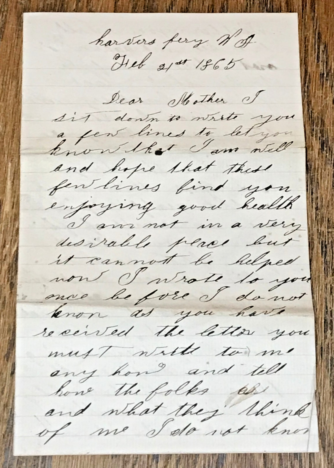 1865 Civil War Letter Harper\'s Ferry Court Martial Drunk Lincoln Thomas Clarke