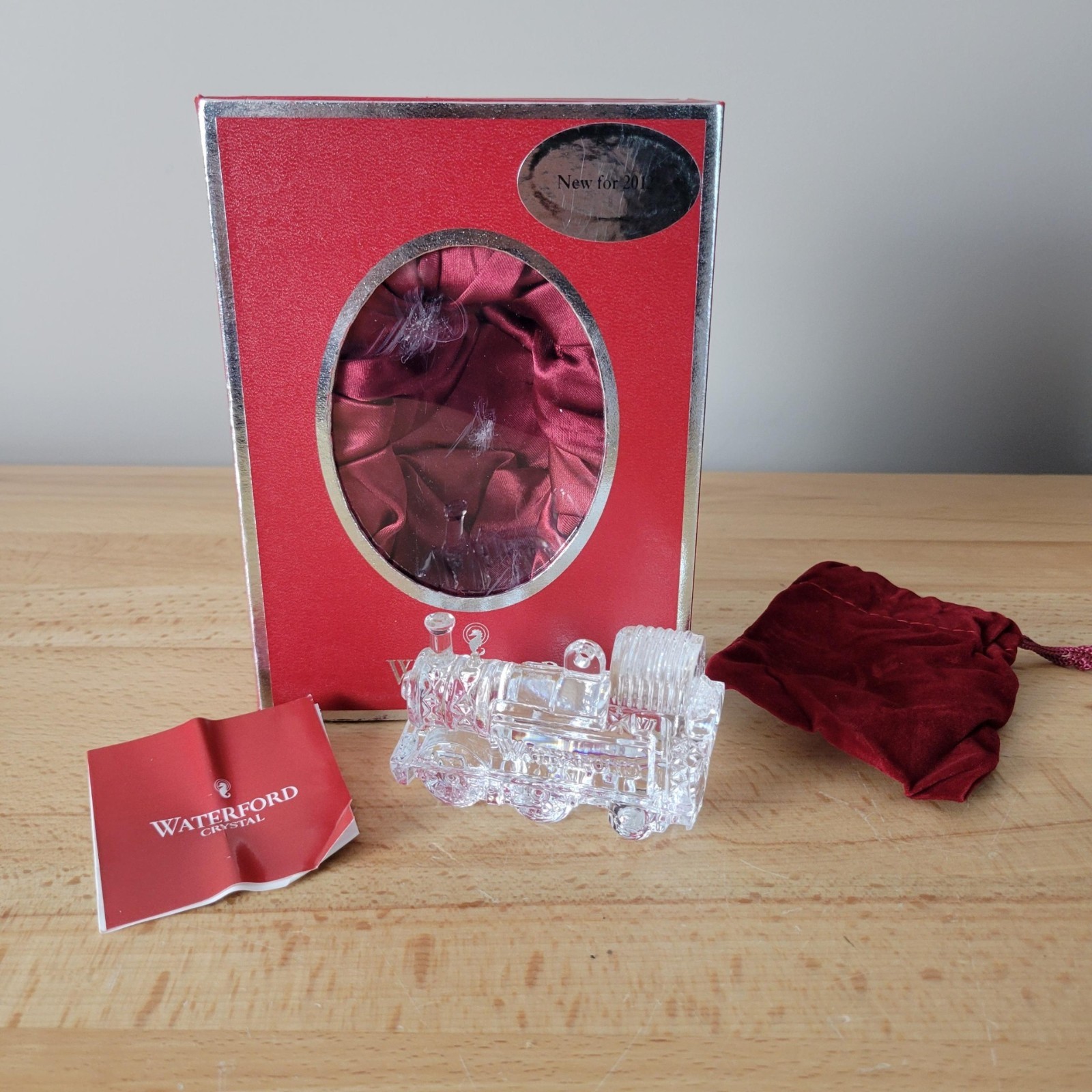 2012 Waterford Crystal Christmas Ornament Train Engine w/ Box Holiday