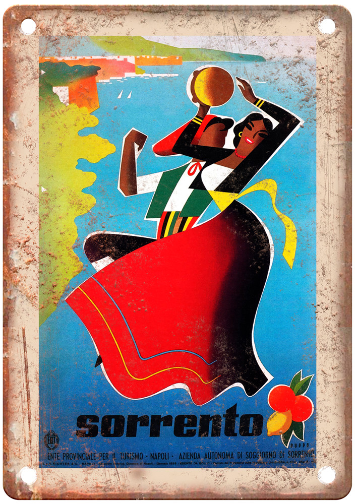 Vintage PUPPO Mario Travel Poster Retro Look Sign T1650 Vintage PUPPO Mario Travel Poster Retro Look Sign T1650
