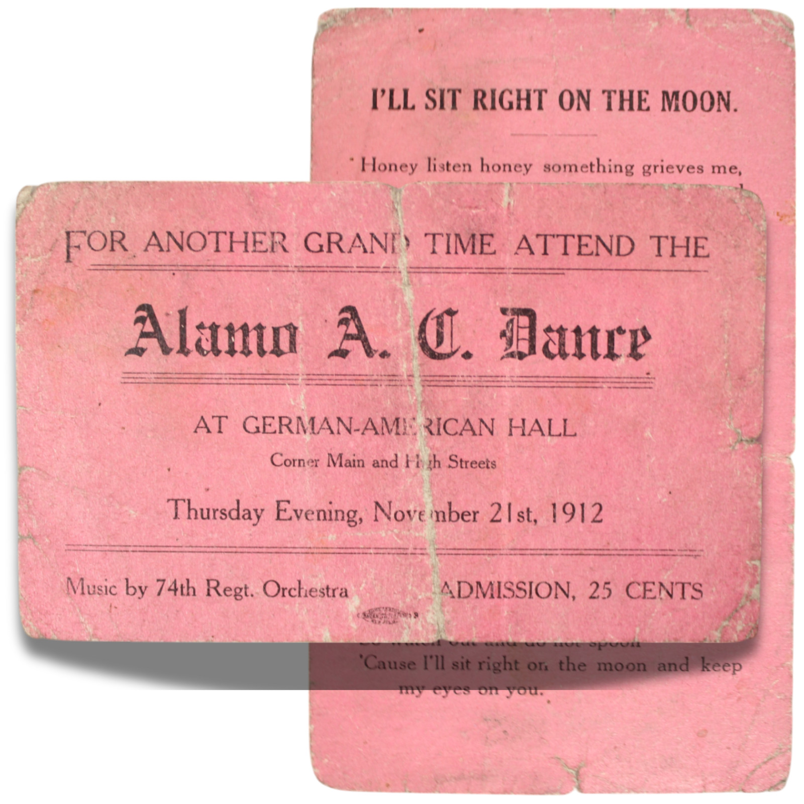 Buffalo Brewery 1912 German-American Brewery Beer Ticket Dance NY Immigrant Hall