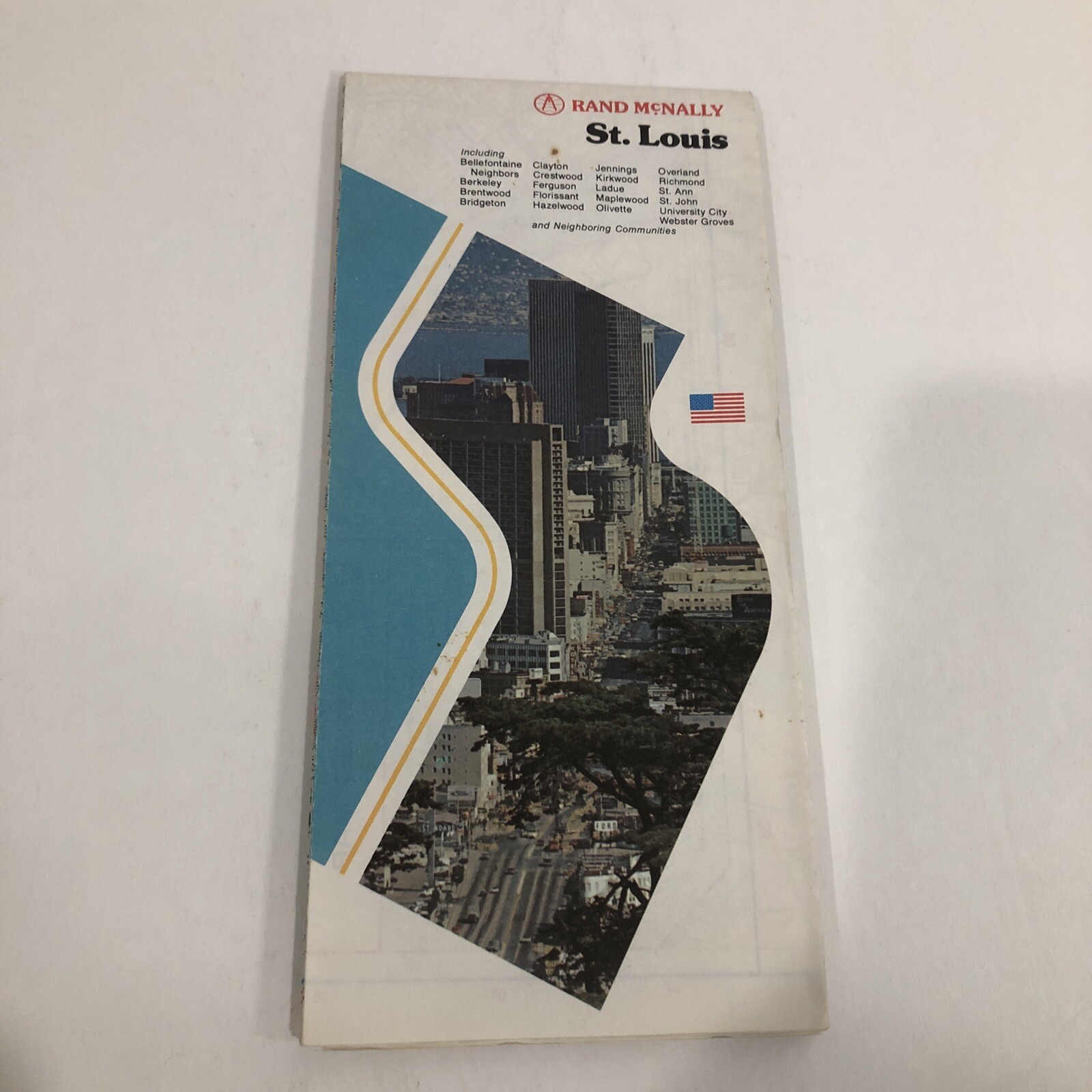 Road Map St. Louis Missouri, Neighboring Communities 1980s Rand McNally Map USED