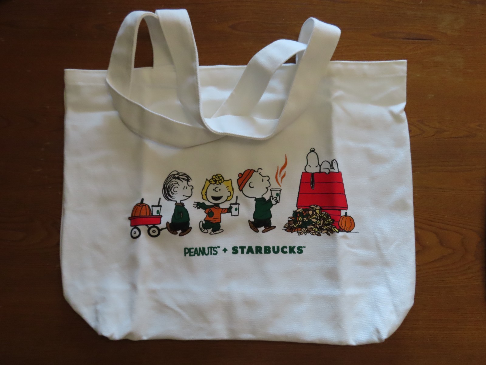 Starbucks Snoopy Peanuts Canvas Tote Bag 18 X 12 inches Reserve Exclusive Qty.