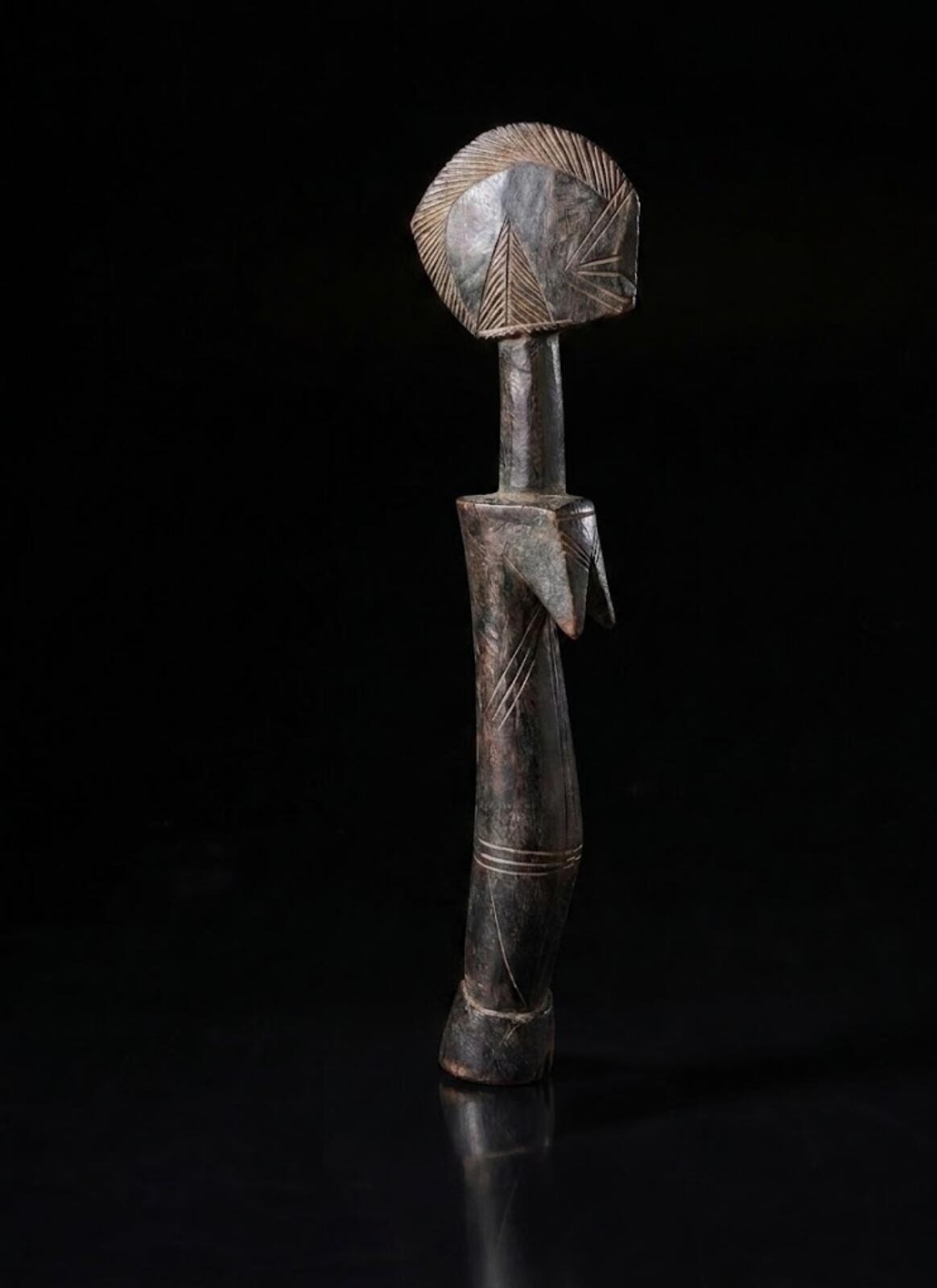 Mossi Biiga Fertility Doll 13 inch Burkina Faso Hand-Carved Dark Wood Folk Art