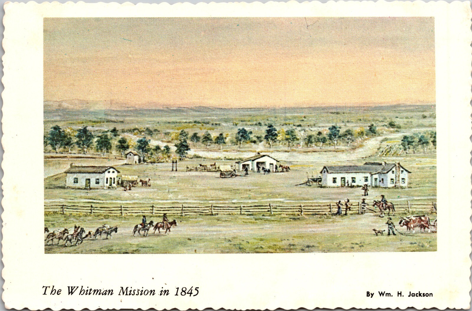 Whitman Mission in 1845, NHS Walla Walla, Washington Postcard Whitman Mission in 1845, NHS Walla Walla, Washington Postcard