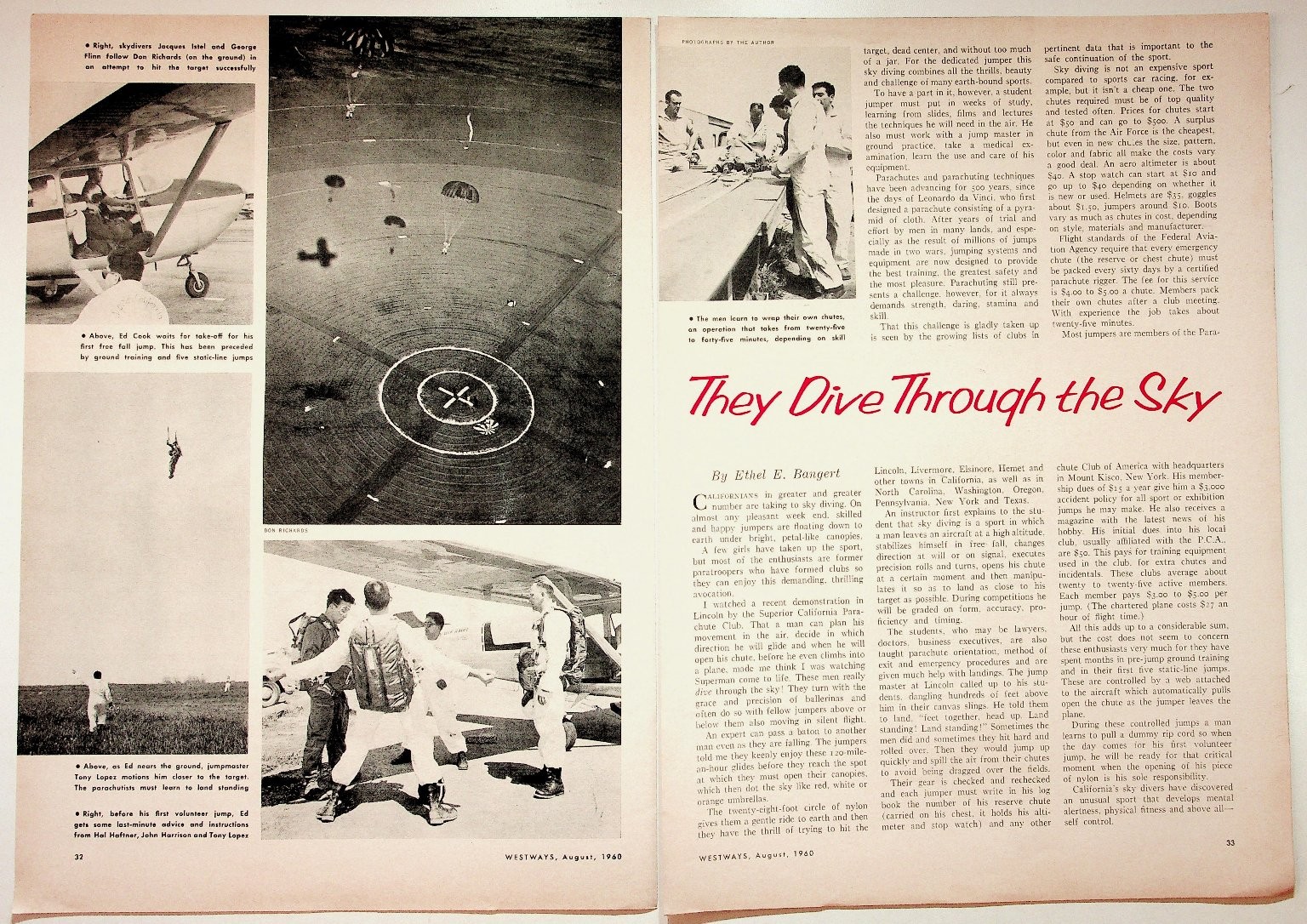 Vintage 1960 Westways Magazine Skydiving Article Print Ad Jacques Istel