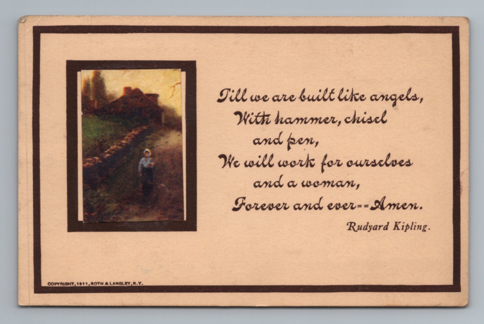 Rudyard Kipling Quote  Art Vintage Postcard