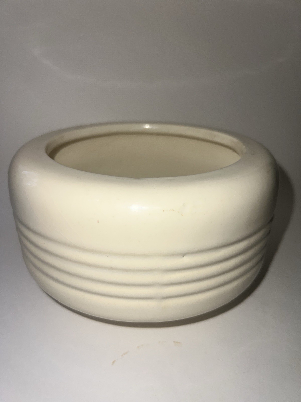 Vtg Haeger USA Pottery Cream Ribbed Beehive Planter Cache Pot Signed #301