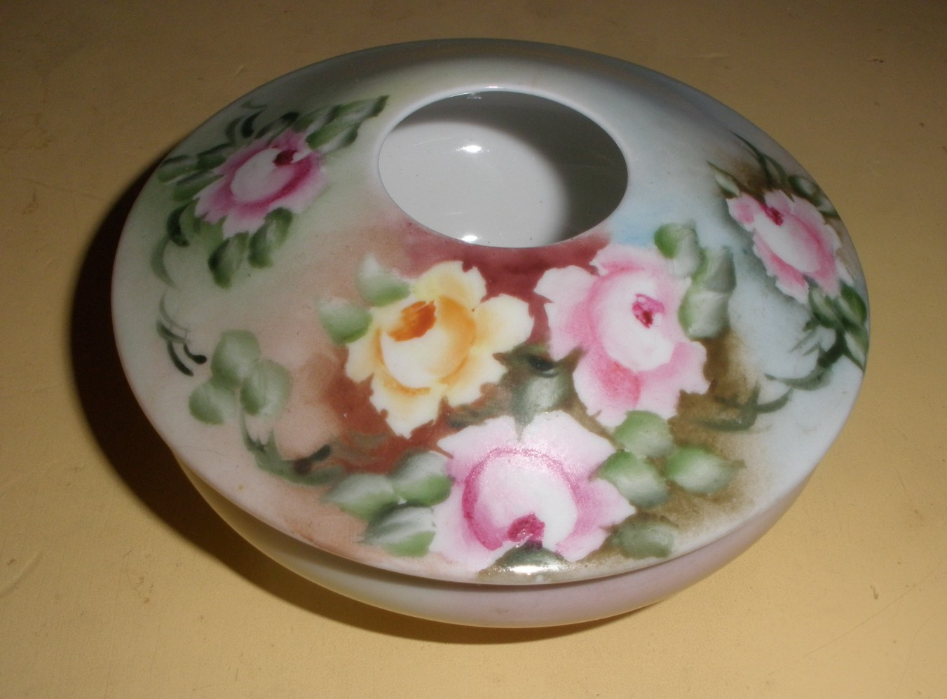 Antique Vintage O&EG Hair Receiver Hand Painted Royal Austria Floral Pattern