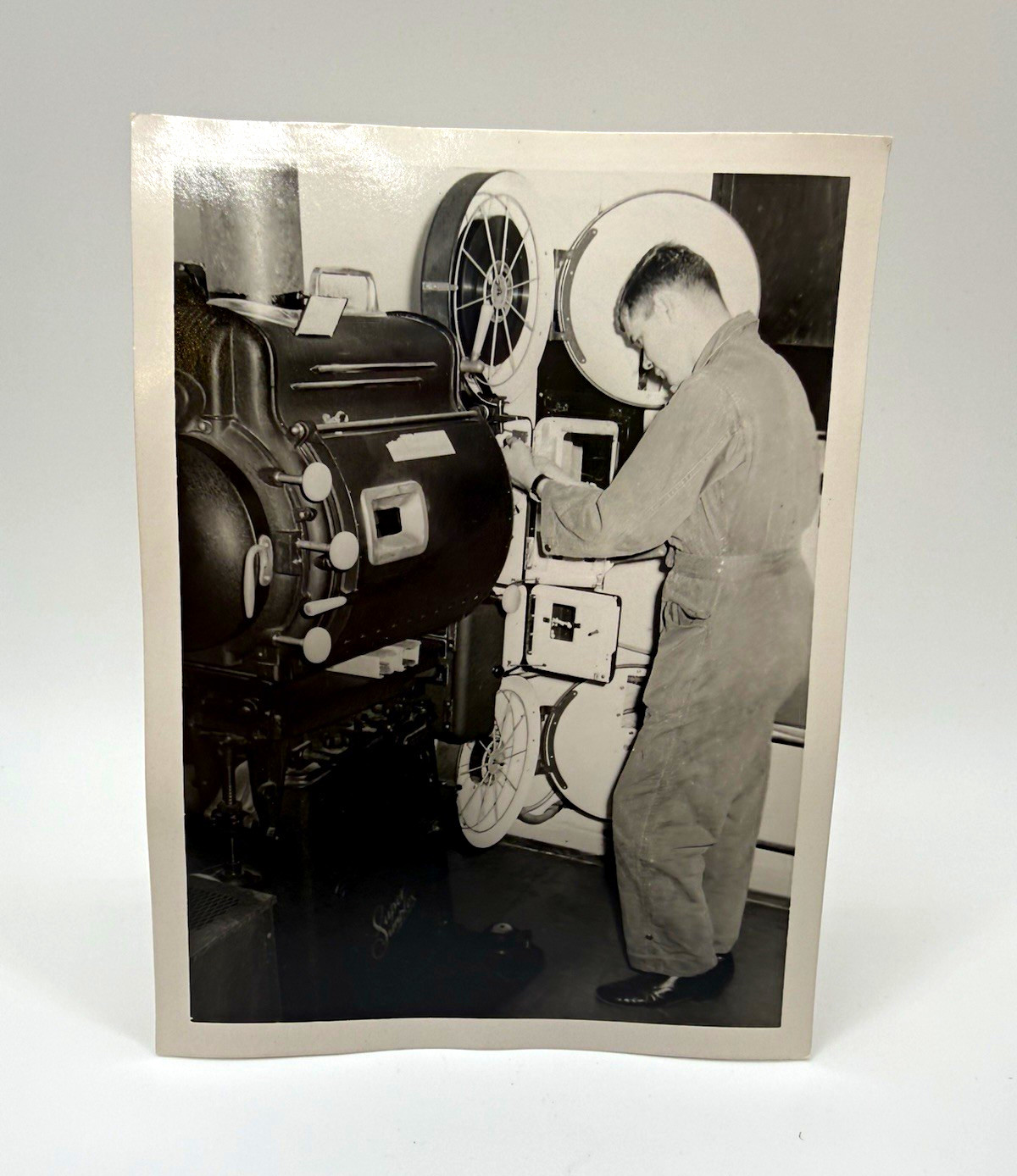 Vintage B&W Photo Movie Theater Projection Booth Super Simplex 35mm Film Project Vintage B&W Photo Movie Theater Projection Booth Super Simplex 35mm Film Project