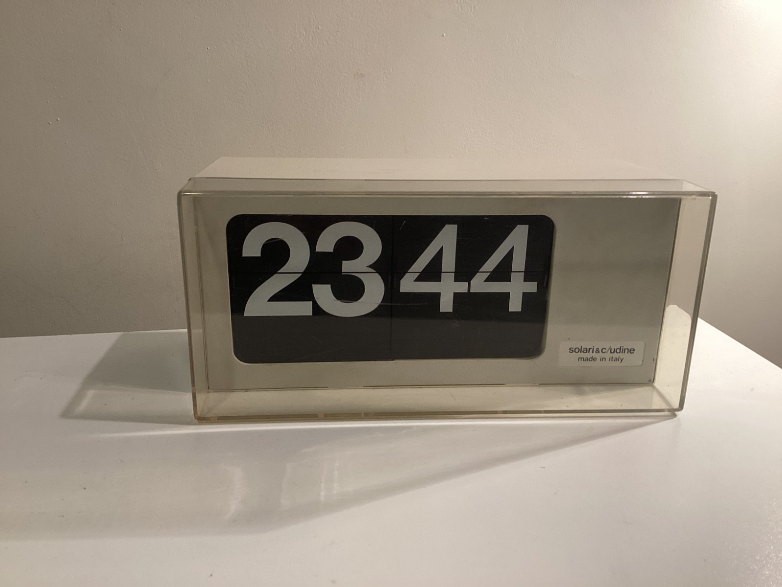 SOLARI C & UDINE CIFRA 6 CLOCK FOLDING. FLIP. ITALY 1970  SPACE AGE DESIGN