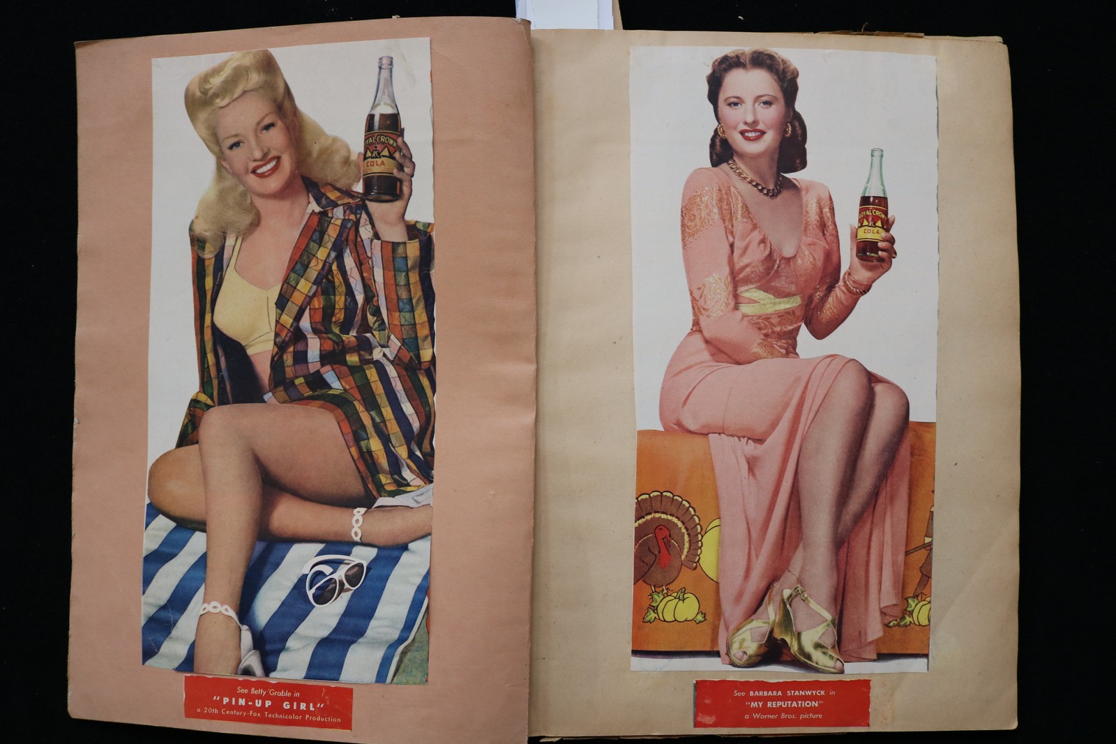 1940'S MOVIE STARS SCRAPBOOK, PACKED - MERLE OBERON - JOAN CRAWFORD - E 24914