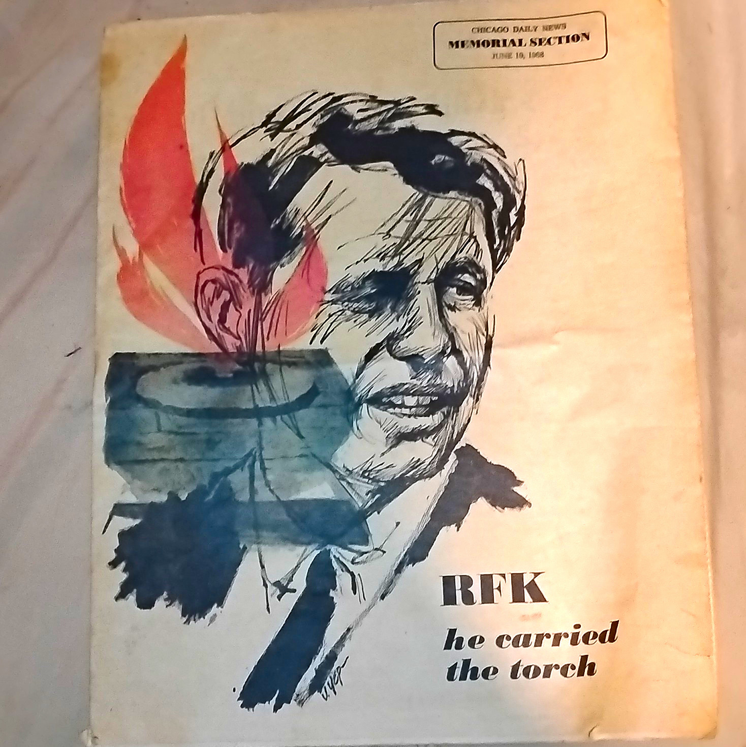 Vintage Chicago Daily News Memorial Section  From June 10 1968. Rfk