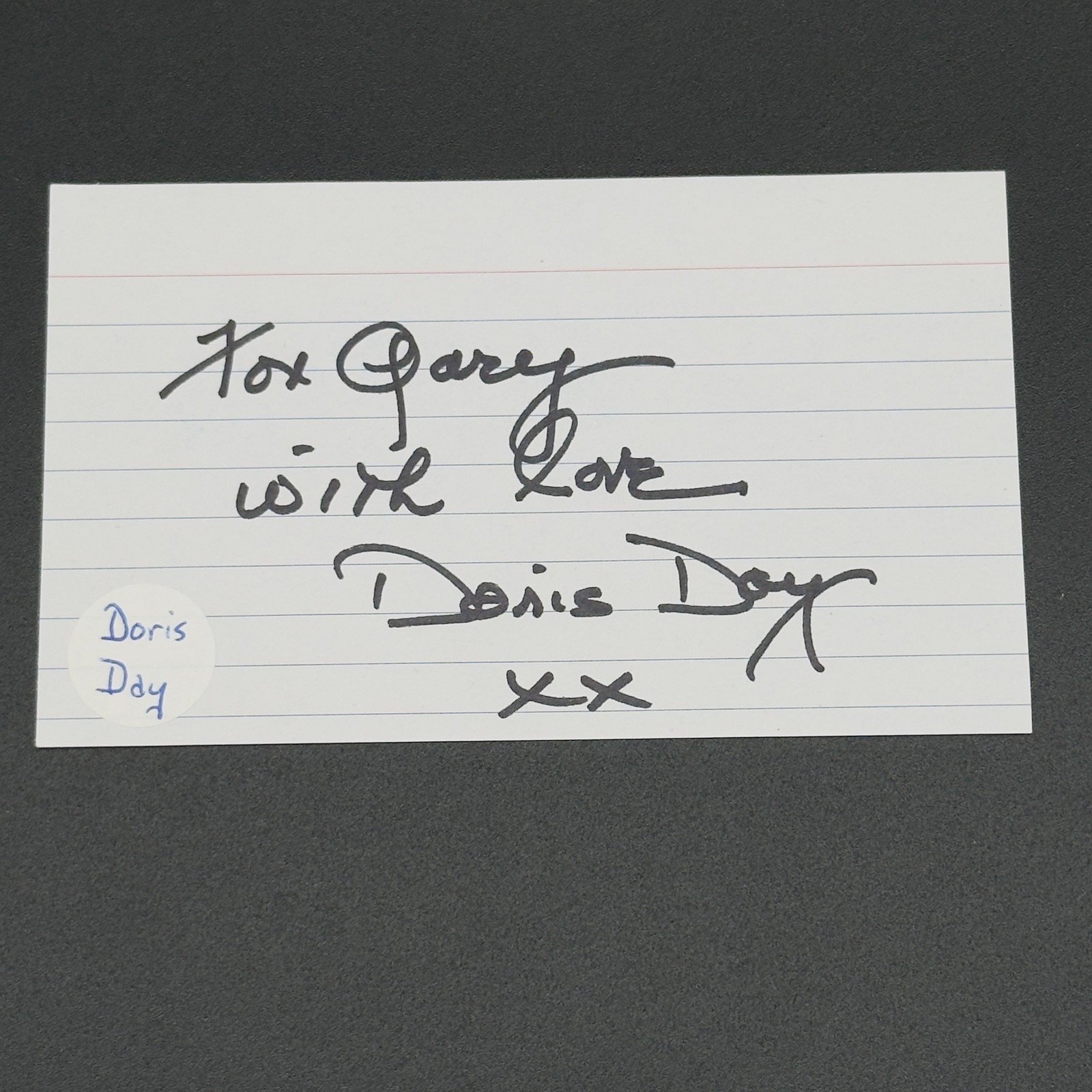 Doris Day Signed 3x5 Index Card - Academy Award - TTM Authentic Autograph