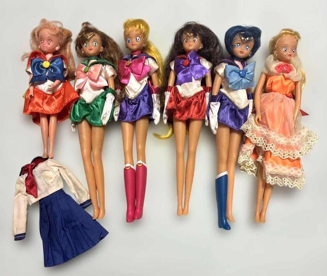Sailor Moon Doll 6 Piece Set Vintage 1993 1995 Bandai Sailor Moon Ages 13+ Used