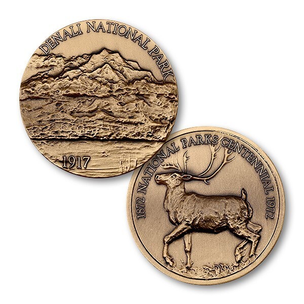 DENALI NATIONAL PARK BRONZE  MEDALLION CHALLENGE COIN