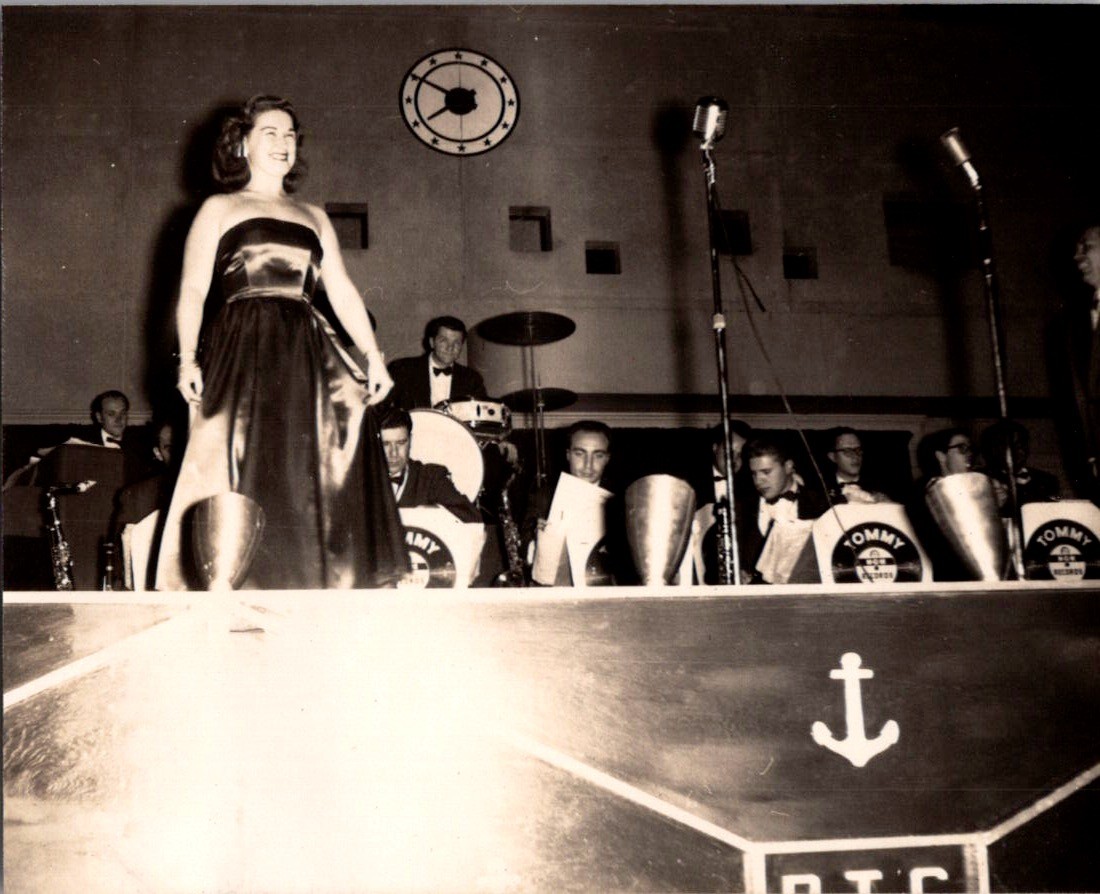 Vintage 1940s-50s Big Band Singer & Orchestra Stage Performance Photo Tommy