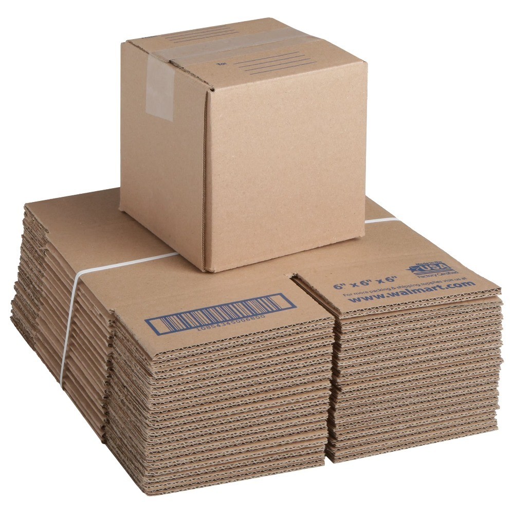 Recycled Shipping Boxes 6x6x6 Kraft Cardboard Boxes 30 Pack
