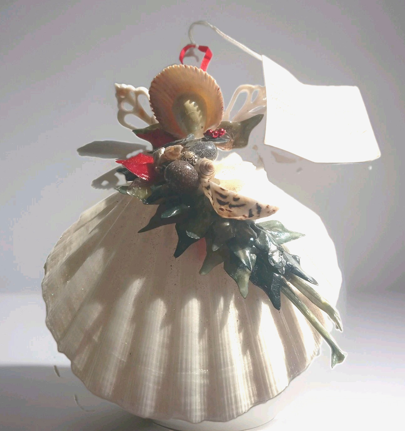 Seashell Angel Christmas Ornament Carother Signed Beach Coastal Decor Cottage Seashell Angel Christmas Ornament Carother Signed Beach Coastal Decor Cottage
