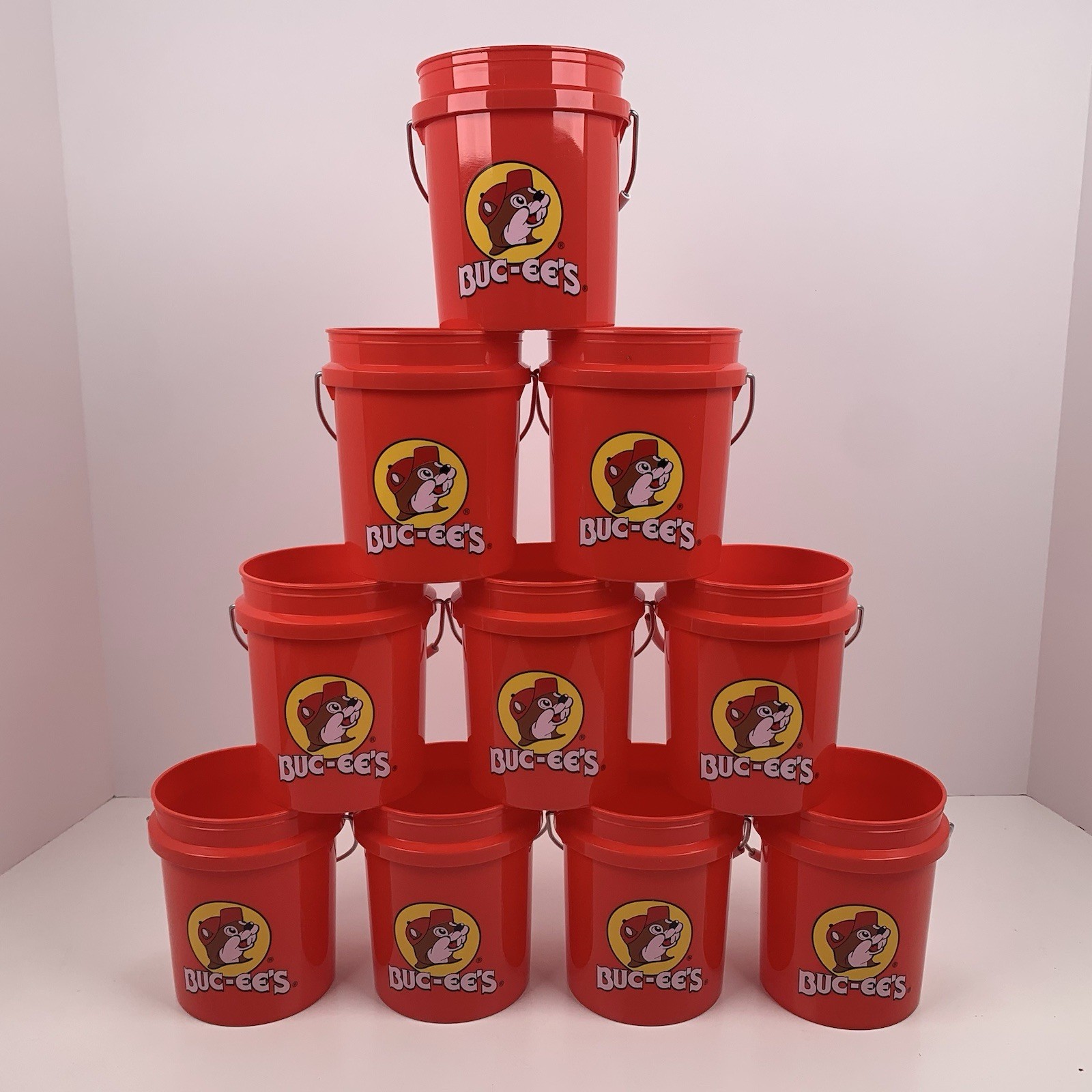 (10) Buc-ee’s Buc-ees Mini Bucket Cup Official Logo Collectible Bucees Pail