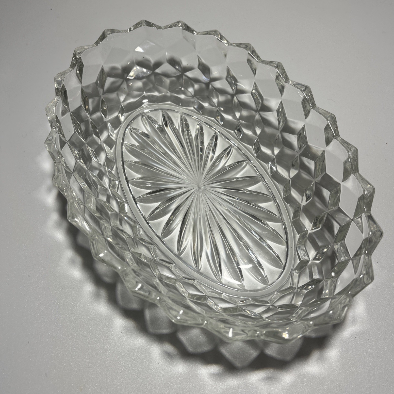 Vintage Fostoria American Oval Clear Glass Serving Dish