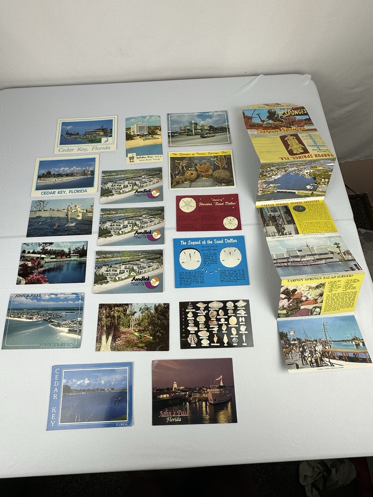 Vintage Lot Of 16 Florida Unposted Postcards, 1 Posted And Tarpon Springs