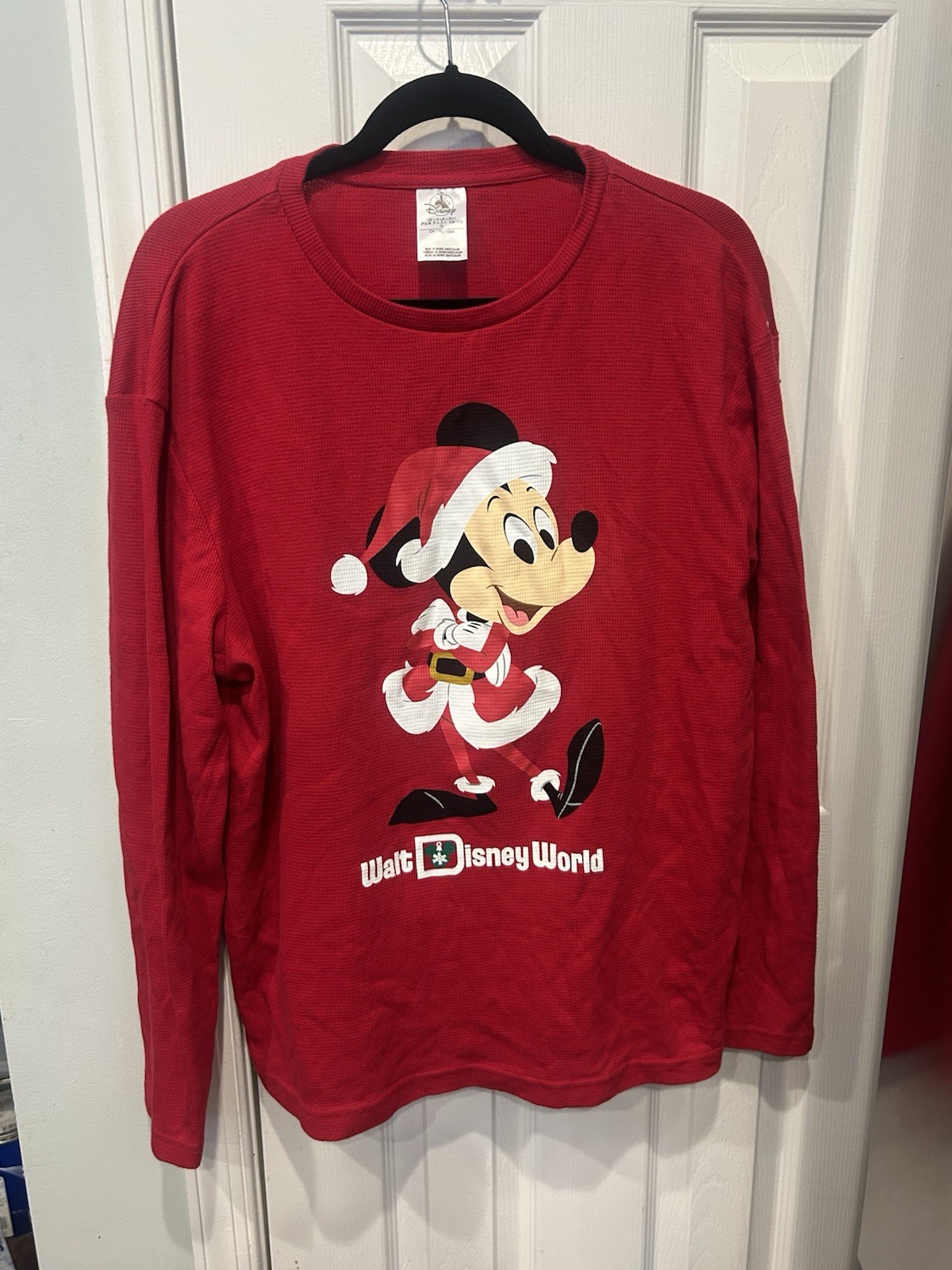 Disney Parks Mickey Mouse Santa Red Festive Very Merry Christmas Party large Disney Parks Mickey Mouse Santa Red Festive Very Merry Christmas Party large