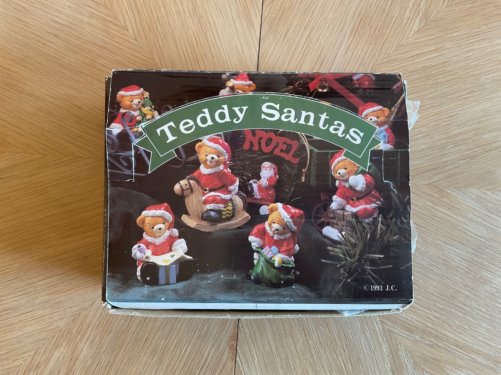 Vintage 1993 JC Teddy Santa 12 Count New with Display Box Bears