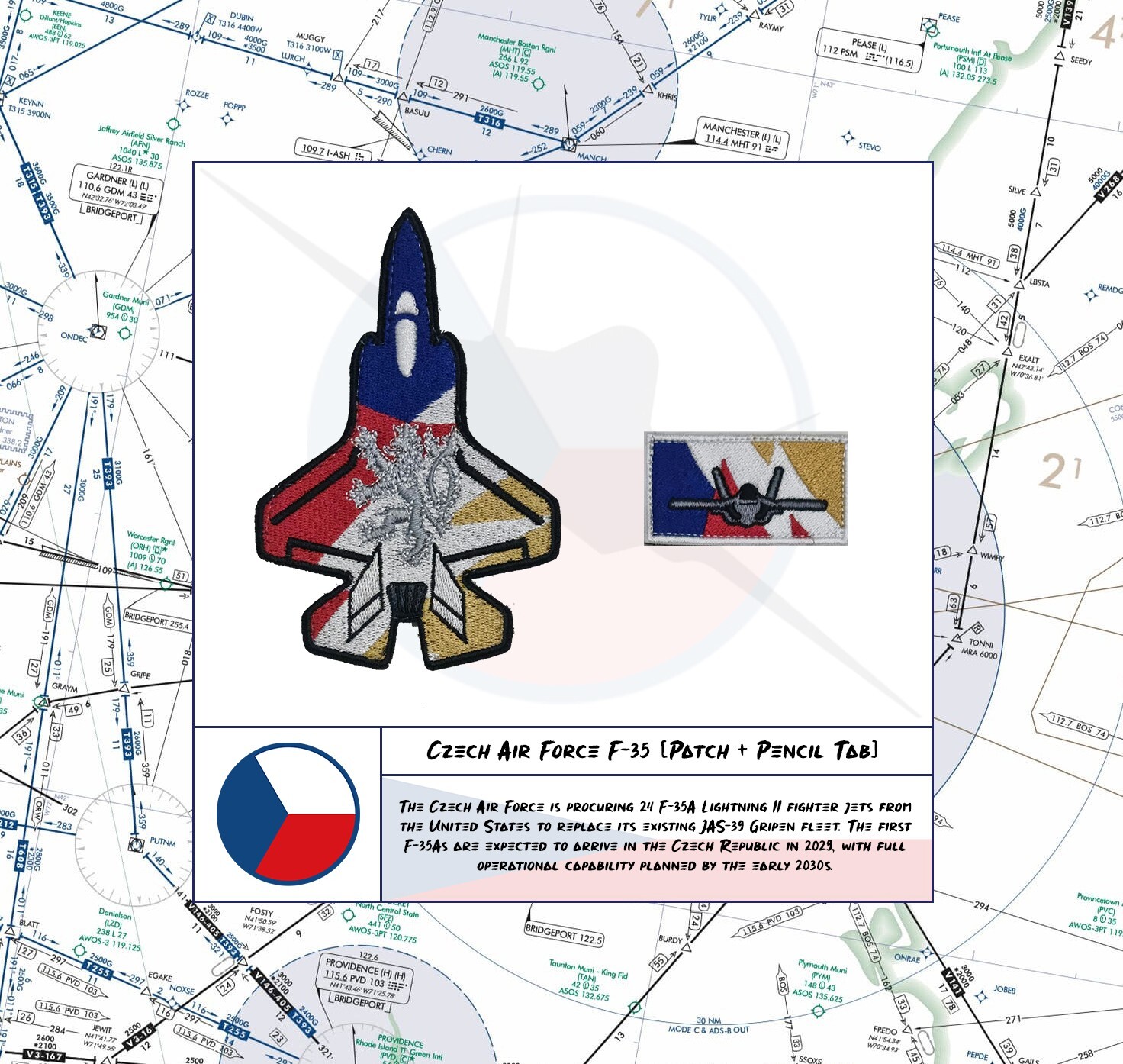 Czech Air Force F-35 Tribute  |  Patch + Pencil Tab Bundle