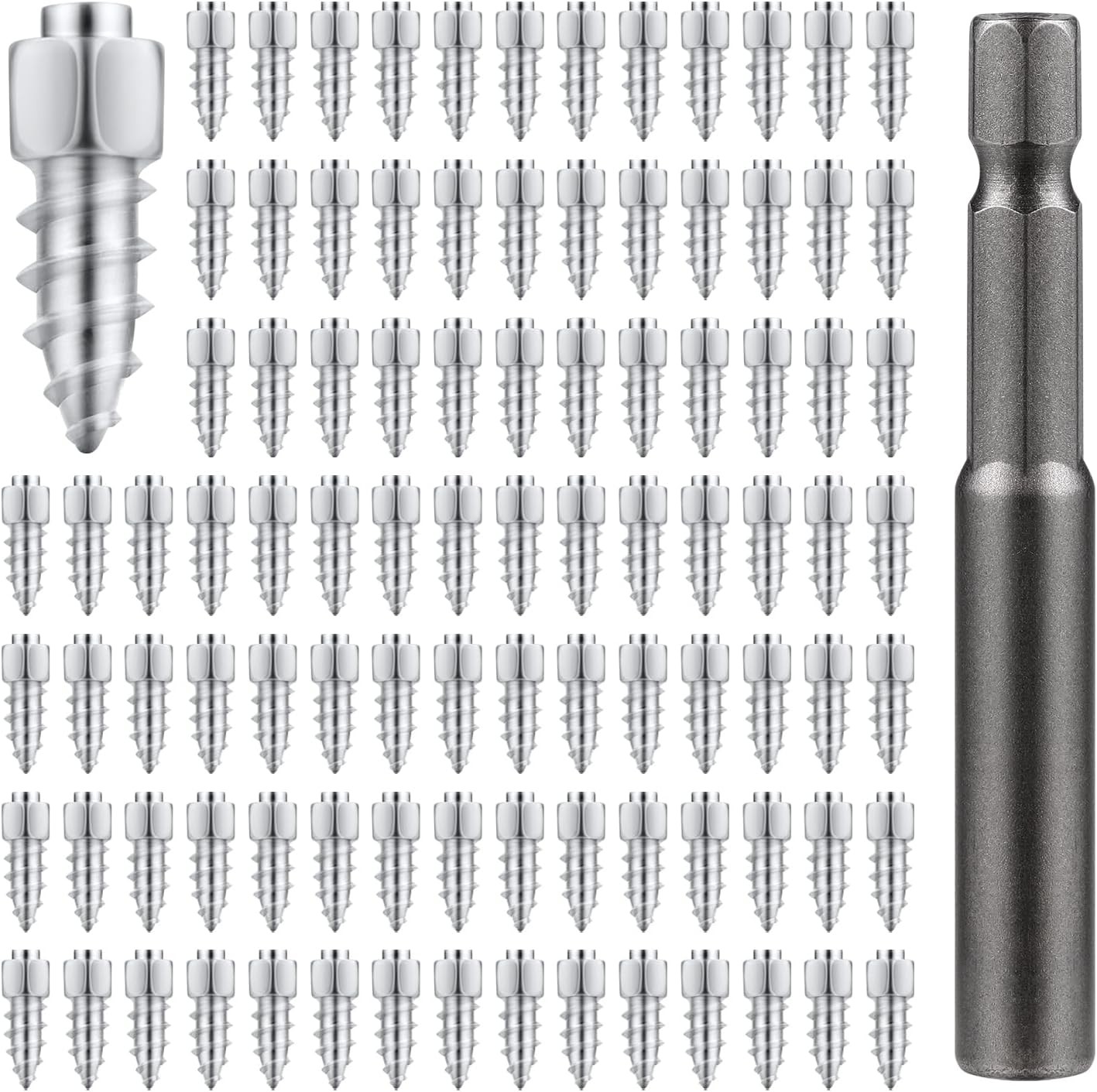200Pcs Screw in Tire Studs, 4X12 Mm Wheel Tyre Studs for Winter Snow Tire Spikes