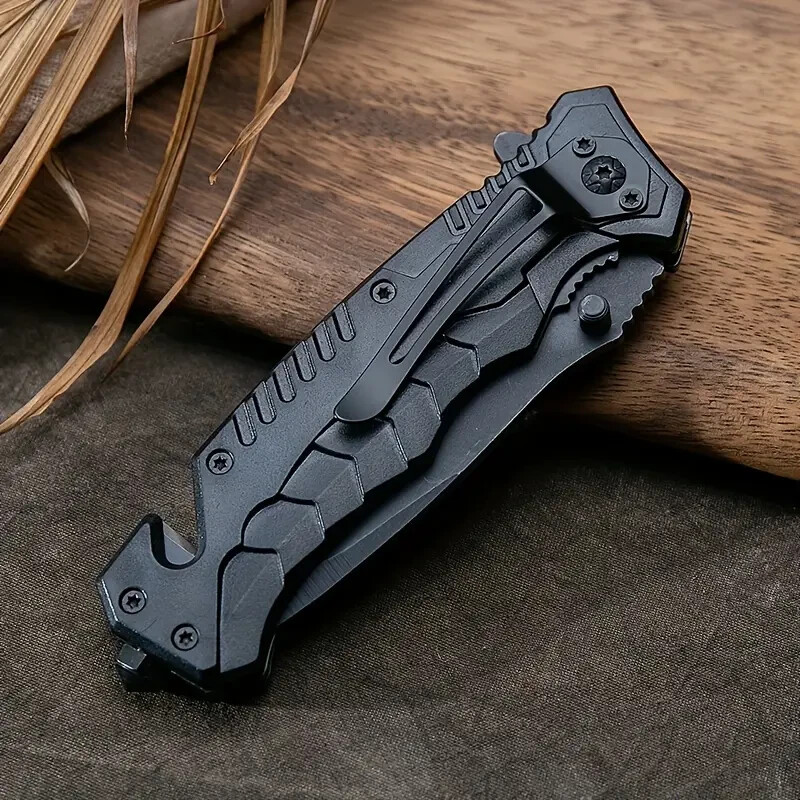 Tactical Folding Pocket Knife Emergency Seat Belt Cutter Glass Breaker FREE S/H