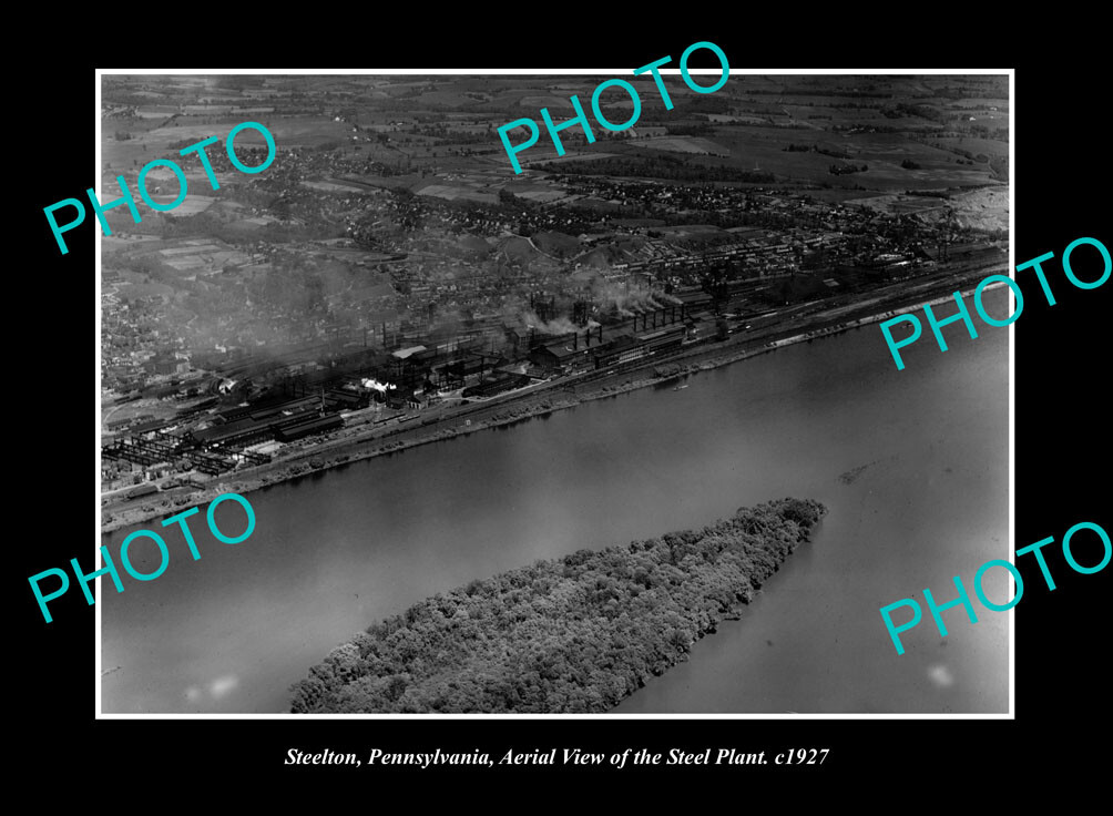 OLD LARGE HISTORIC PHOTO STEELTON PENNSYLVANIA, AERIAL VIEW OF STEEL Co c1927 OLD LARGE HISTORIC PHOTO STEELTON PENNSYLVANIA, AERIAL VIEW OF STEEL Co c1927