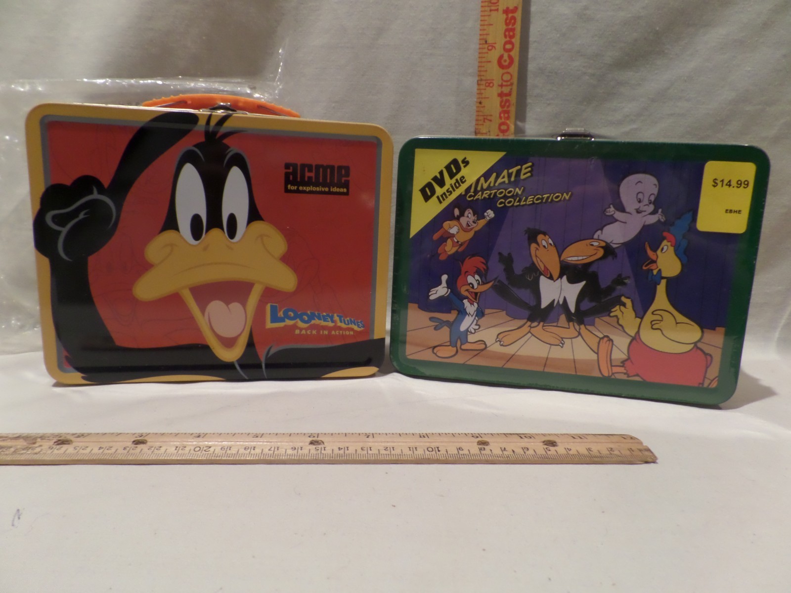 VTG-nostalgic cartoon metal lunch boxes-lot of 2
