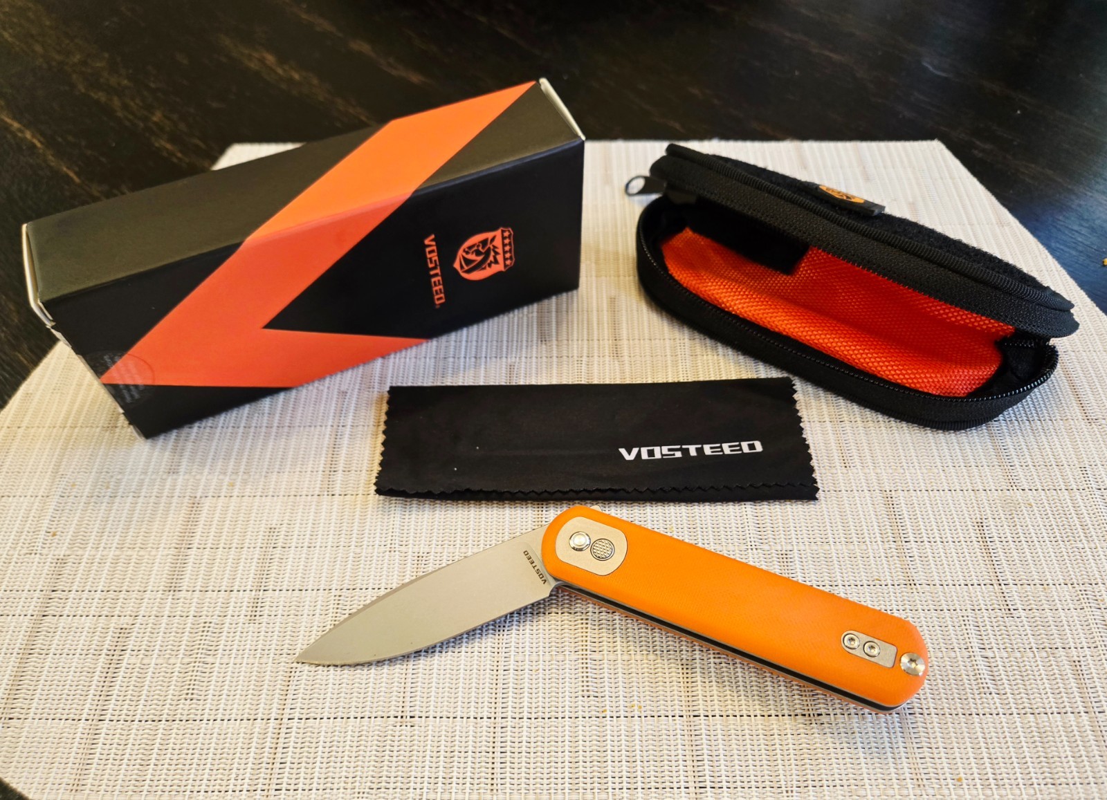 Vosteed Corgi A0731 Orange G10 14C28N Collectible EDC Knife NOS New Old Stock