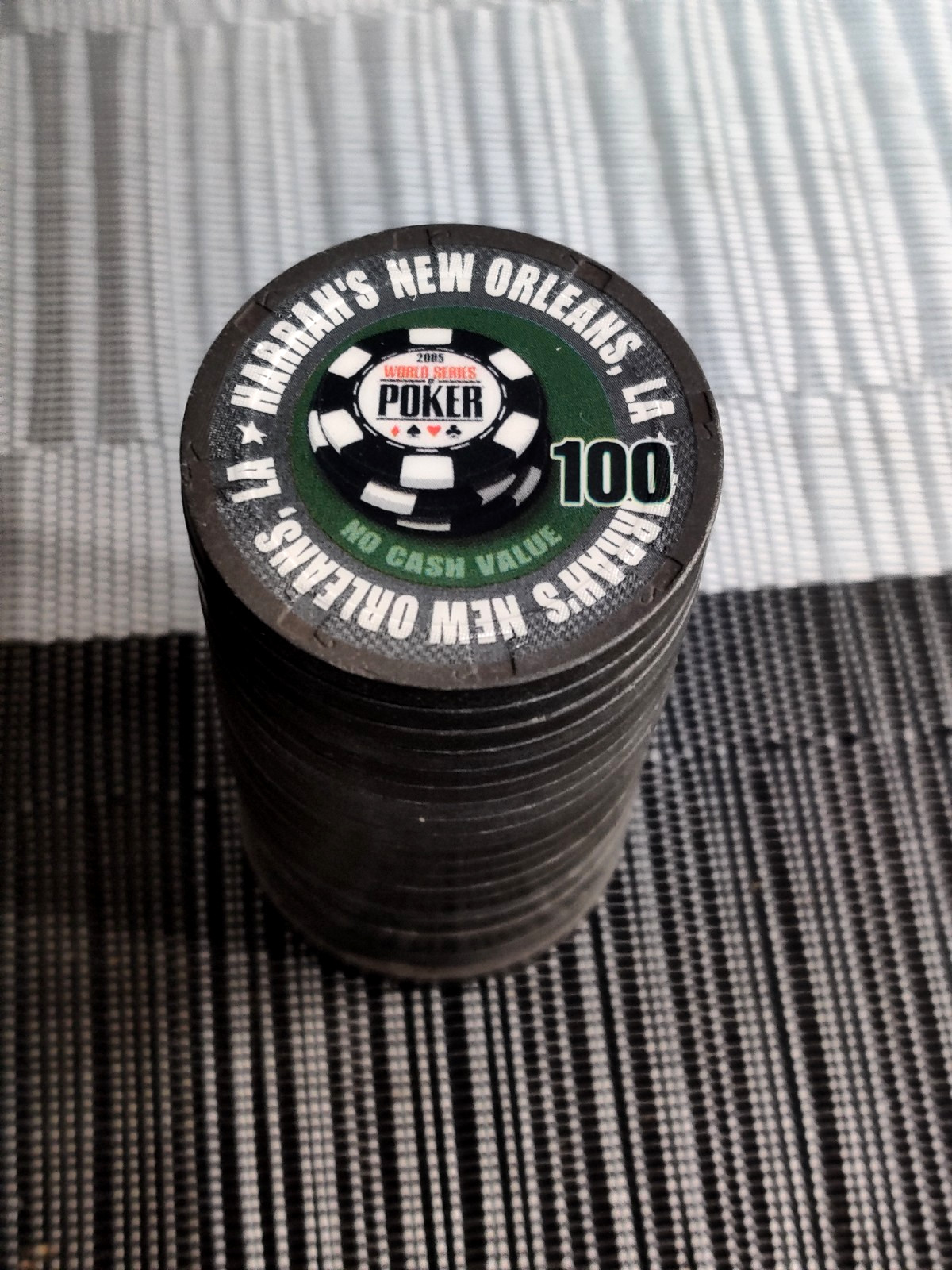 Harrah’s New Orleans NOLA World Series of Poker WSOP tournament chip barrel T100