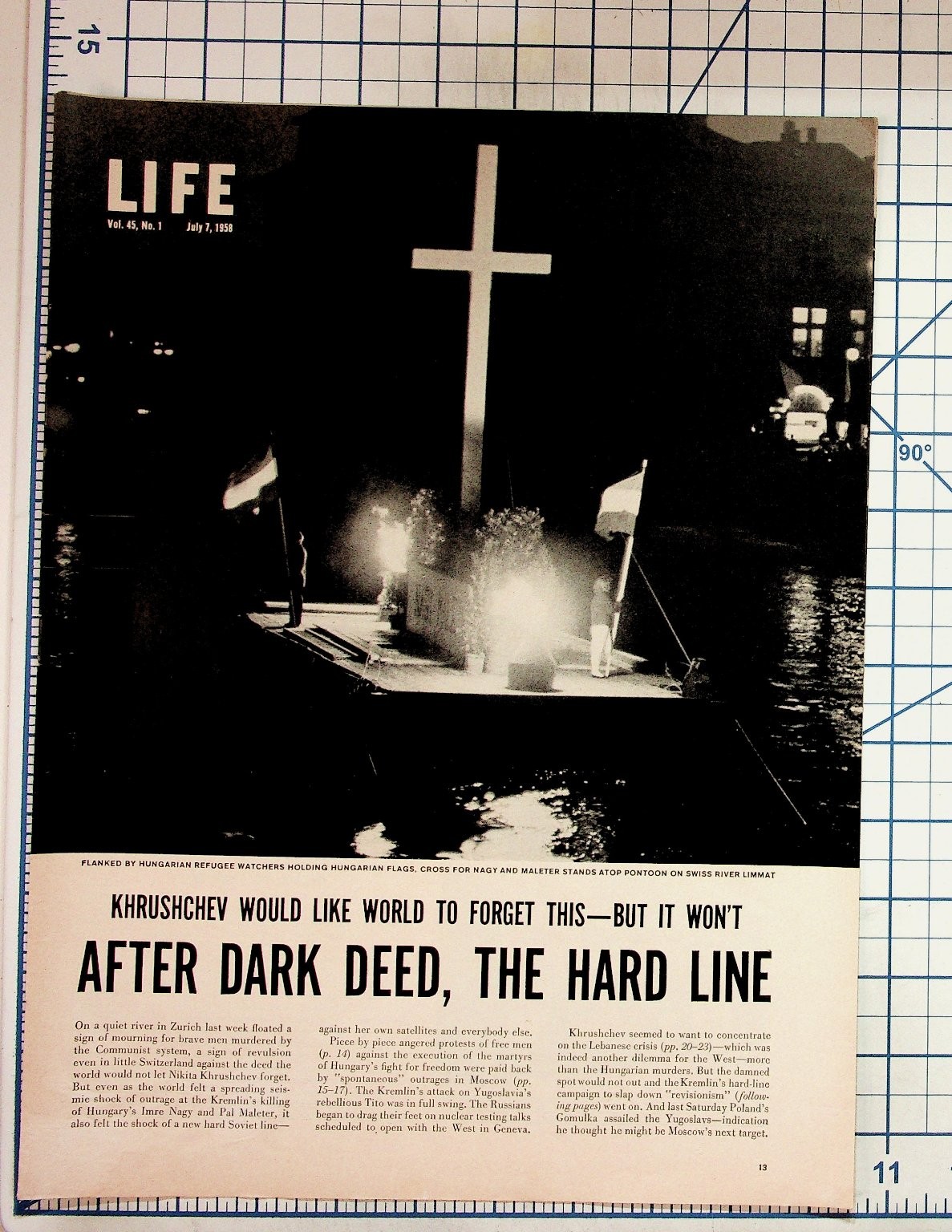 1958 LIFE Magazine Khrushchev Hungary Cold War Soviet Era Protest Article Pages 1958 LIFE Magazine Khrushchev Hungary Cold War Soviet Era Protest Article Pages