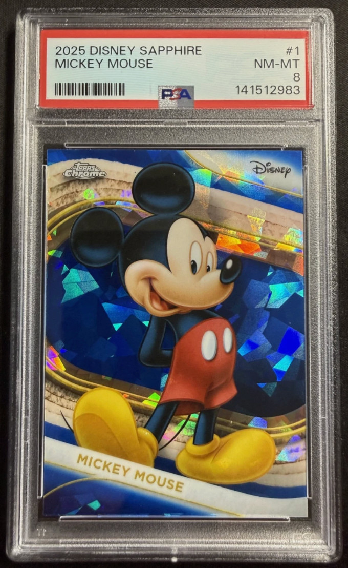 2025 TOPPS CHROME DISNEY SAPPHIRE EDITION #1 MICKEY MOUSE PSA 8
