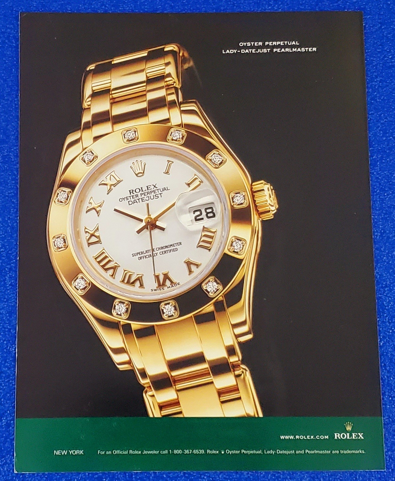 2006 ROLEX OYSTER PERPETUAL LADY-DATEJUST PEARLMASTER WRISTWATCH PRINT AD