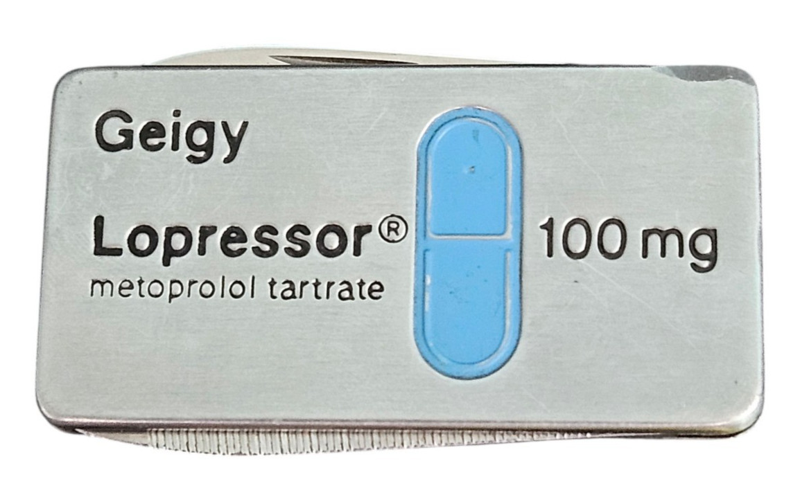 Vintage Imperial Pocket Knife Advertising Geigy Lopressor Pharmaceutical Drug Re