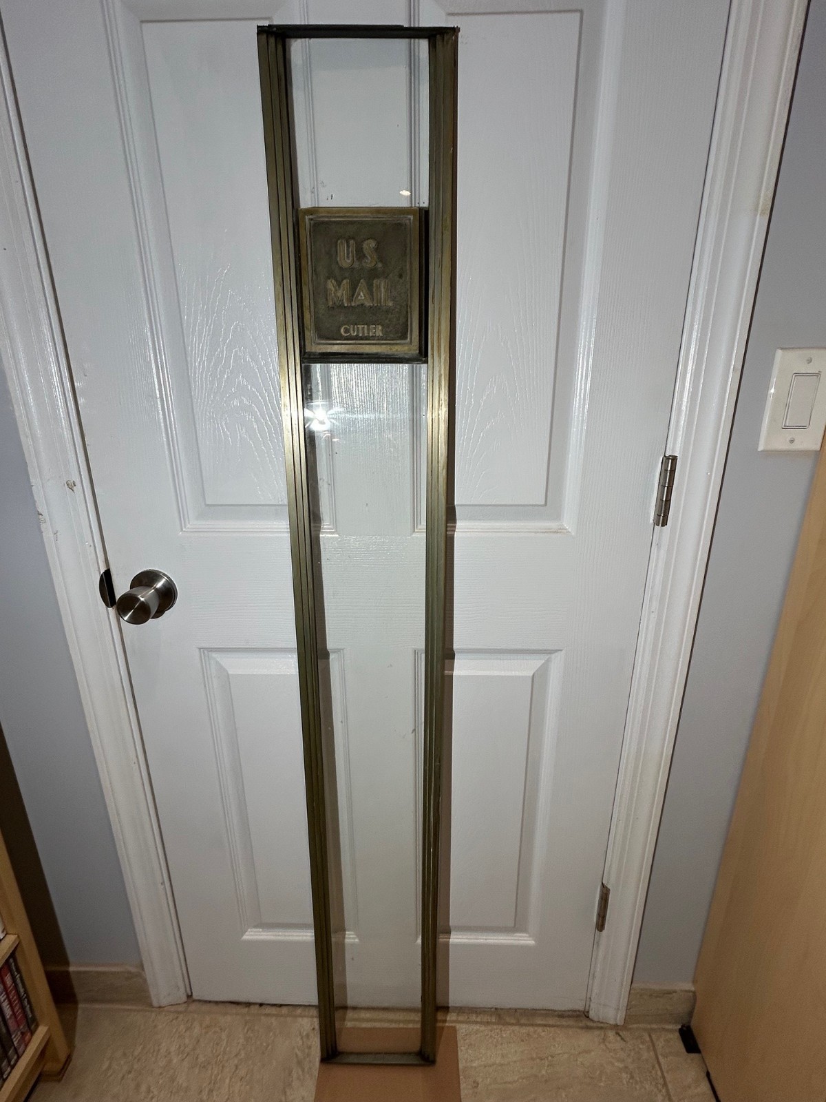 VINTAGE CUTLER MAILING SYSTEM - MAIL CHUTE LOWER  FRONT PANEL - U.S. MAIL - RARE