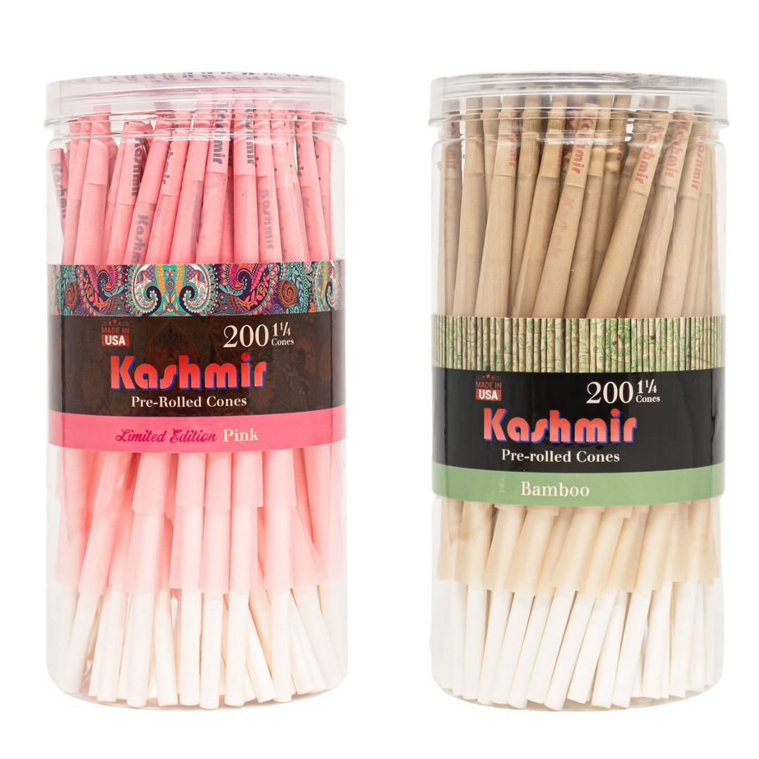 Pre Rolled Cones 1 1/4 Size 400 Pack Pink Bamboo Rolling Paper Cones - Pack of 2