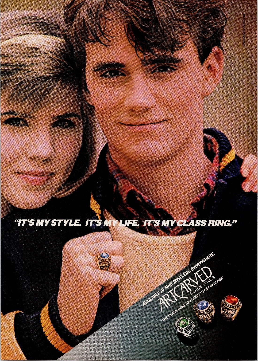 ArtCarved Class Rings 1985 Vintage Magazine Ad Collectible