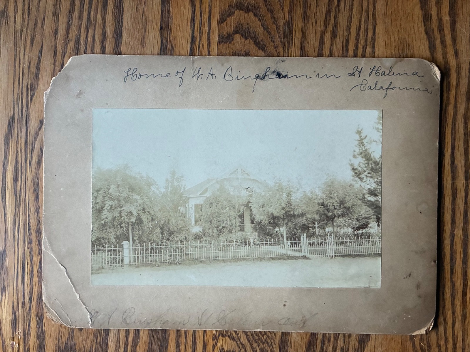 Antique Photo Home of H.A. Bingham St. Helena California Napa Valley