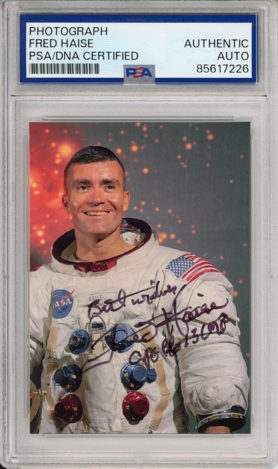 FRED HAISE APOLLO 13 ASTRONAUT PHOTO PSA DNA CERTIFIED SIGNED AUTO SPACE NASA FRED HAISE APOLLO 13 ASTRONAUT PHOTO PSA DNA CERTIFIED SIGNED AUTO SPACE NASA