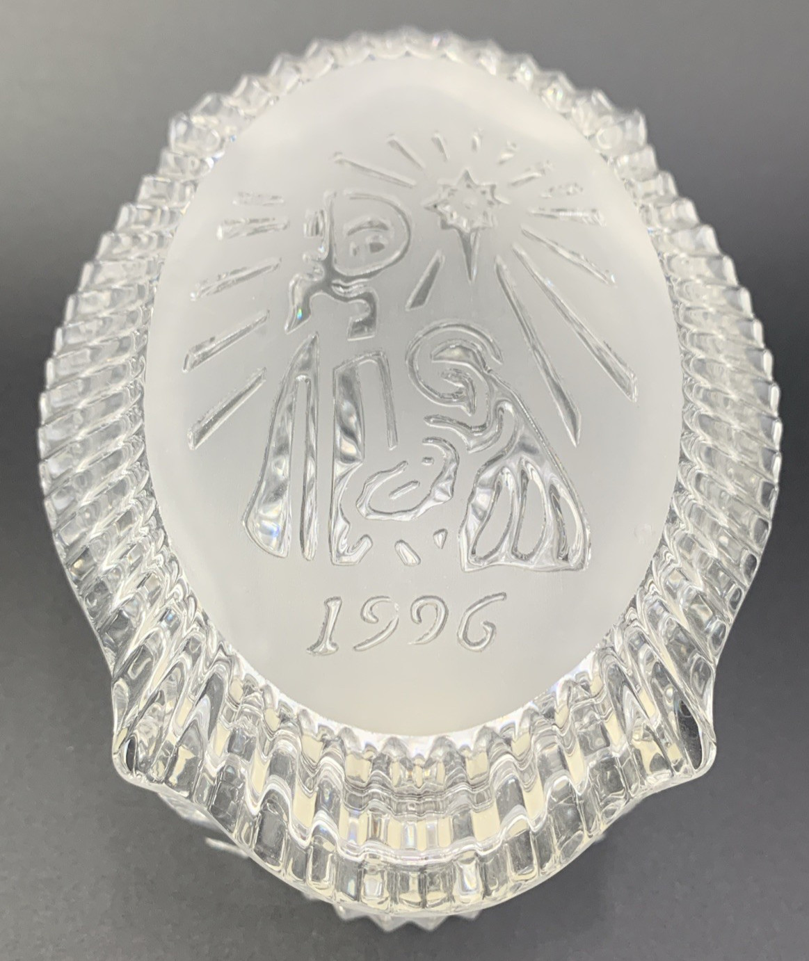 WATERFORD CRYSTAL 1996 Songs Christmas Music Box SILENT NIGHT  Lead Crystal Tag