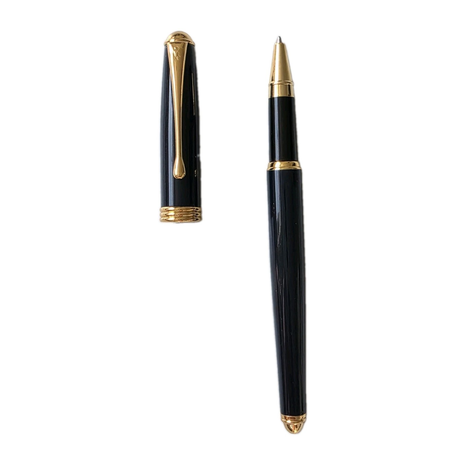 Vintage Bic The Worthington Collection Rollerball Pen Black Lacquer Gold Accent
