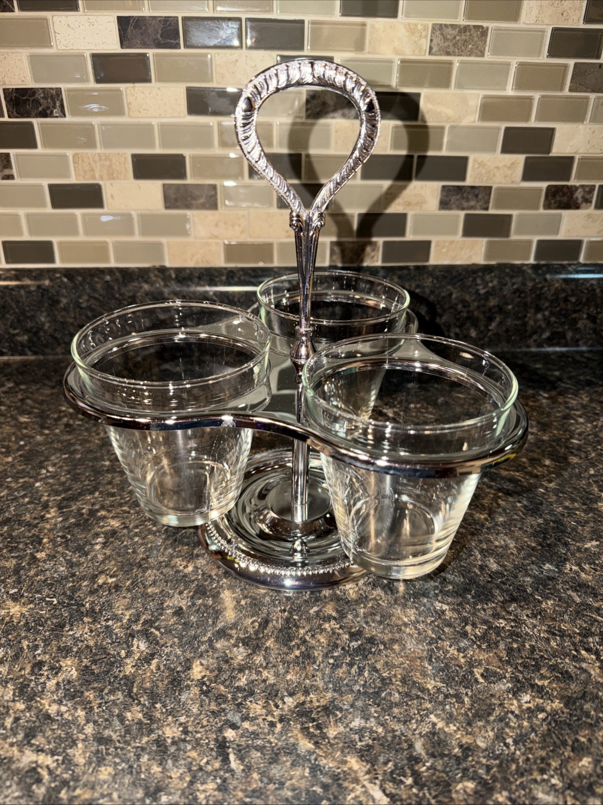 Vintage 1968 Irvinware Gourmet Susan 3 Section Server, Made In USA.
