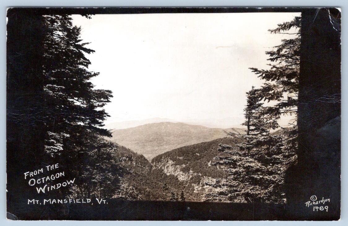 1940-50\'s RPPC MT MANSFIELD VERMONT FROM THE OCTAGON WINDOW RICHARDSON POSTCARD