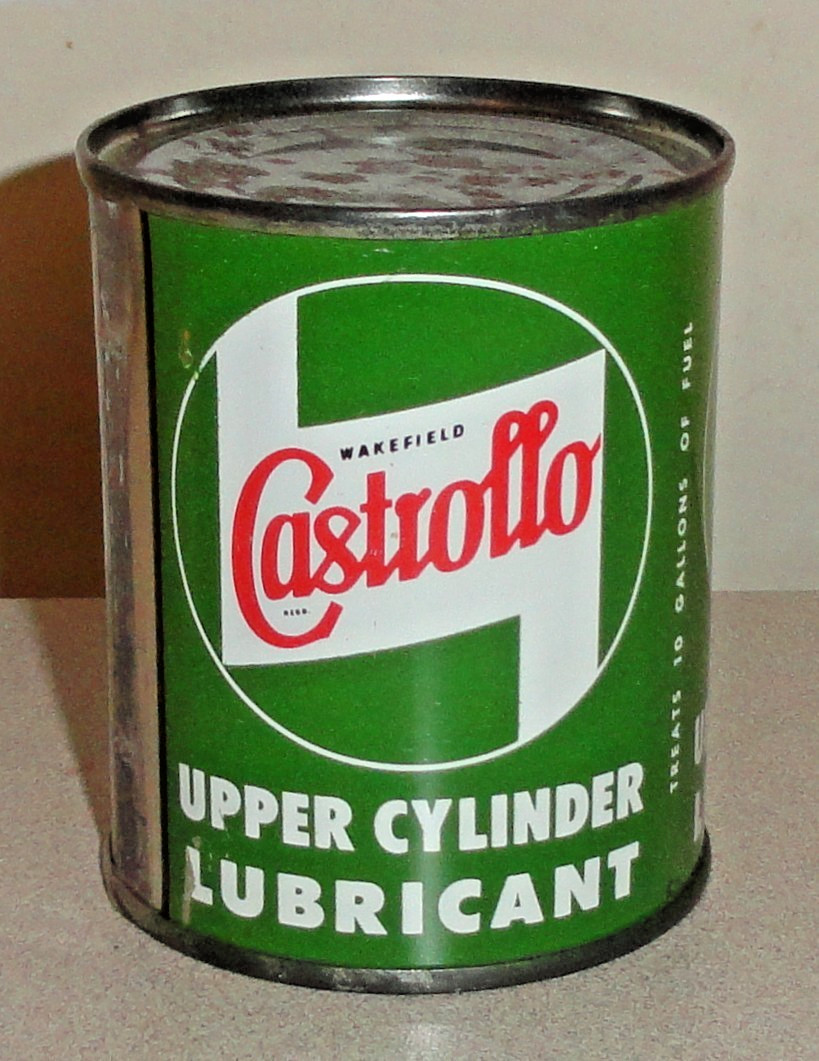 Vintage NOS 8 oz CASTROLLO Upper Cylinder Lubricant Oil Can - Castrol Oiler Tin