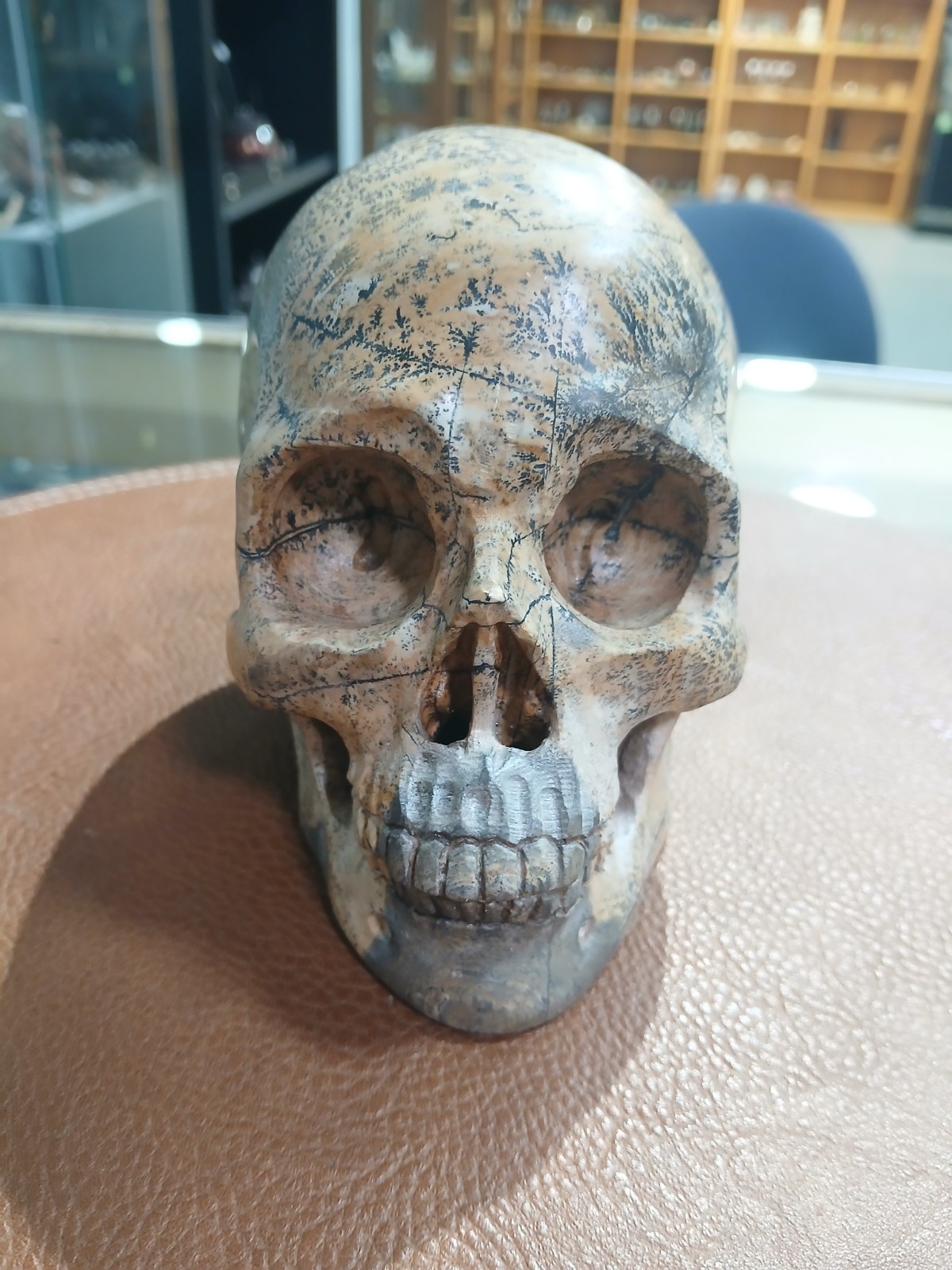 Large Carved Picture Jade Skull 4.17\
