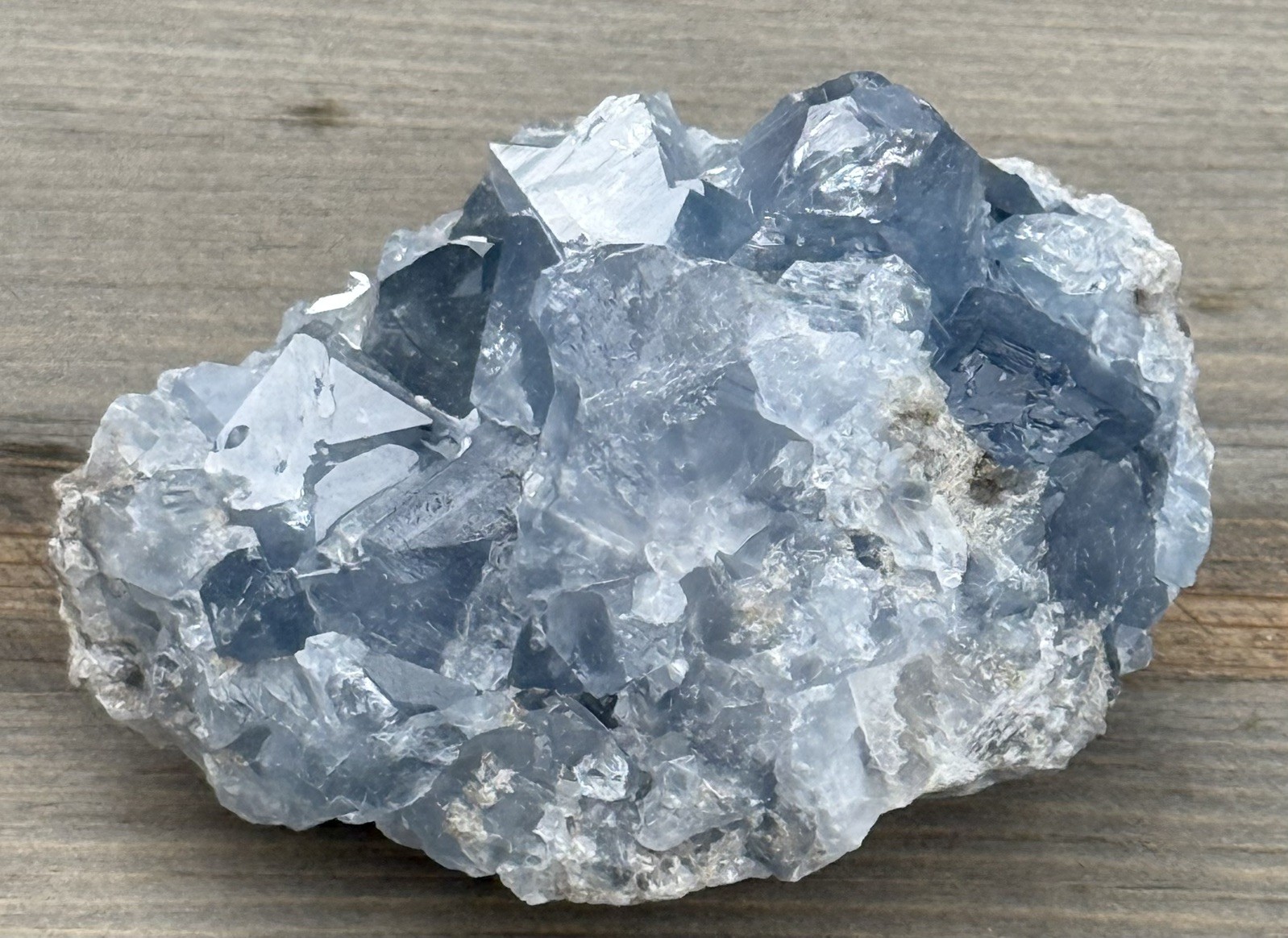 Natural Blue Celestite Crystal Cluster 382g 3” Celestine Mineral Specimen